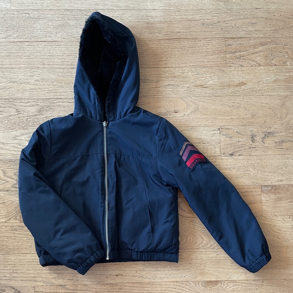 Zadig & Voltaire KIDS' MADDY REVERSIBLE HOODED JACKET IN BLUE